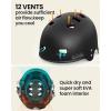 OutdoorMaster Kayak Helmet, Wakeboard Helmet Whitewater Helmet Men Women, Water Helmet with Ear Pads, Surf Helmet 12 Vents Dial Fit Adjustment Longboard Helmet, Perfect for Kayaking, Boating(Black)