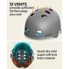 OutdoorMaster Kayak Helmet, Wakeboard Helmet Whitewater Helmet Men Women, Water Helmet with Ear Pads, Surf Helmet 12 Vents Dial Fit Adjustment Longboard Helmet, Perfect for Kayaking, Boating(Matte Grey)