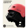 OutdoorMaster Kayak Helmet, Wakeboard Helmet Whitewater Helmet Men Women, Water Helmet with Ear Pads, Surf Helmet 12 Vents Dial Fit Adjustment Longboard Helmet, Perfect for Kayaking, Boating(Matte Red)