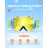 OutdoorMaster Kids Ski Goggles OTG Snowboard Goggles with 100% UV Protection Kids Snow Goggles for Boys Girls Toddler(Vlt 10.2% Revo Gold Lens)