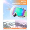 OutdoorMaster Kids Ski Goggles OTG Snowboard Goggles with 100% UV Protection Kids Snow Goggles for Boys Girls Toddler(Vlt 12% Revo Green Lens)