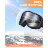 OutdoorMaster Kids Ski Goggles OTG Snowboard Goggles with 100% UV Protection Kids Snow Goggles for Boys Girls Toddler(Vlt 12.2% Silver Lens)