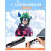 OutdoorMaster Kids Ski Goggles OTG Snowboard Goggles with 100% UV Protection Kids Snow Goggles for Boys Girls Toddler(Vlt 12.2% Silver Lens)
