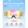 OutdoorMaster Kids Ski Goggles OTG Snowboard Goggles with 100% UV Protection Kids Snow Goggles for Boys Girls Toddler(Vlt 13.9% Revo Pink Lens)