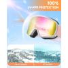 OutdoorMaster Kids Ski Goggles OTG Snowboard Goggles with 100% UV Protection Kids Snow Goggles for Boys Girls Toddler(Vlt 13.9% Revo Pink Lens)