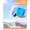OutdoorMaster Kids Ski Goggles OTG Snowboard Goggles with 100% UV Protection Kids Snow Goggles for Boys Girls Toddler(Vlt 18.3% Revo Iceblue Lens)