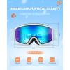 OutdoorMaster Kids Ski Goggles OTG Snowboard Goggles with 100% UV Protection Kids Snow Goggles for Boys Girls Toddler(Vlt 18.3% Revo Iceblue Lens)