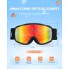 OutdoorMaster Kids Ski Goggles OTG Snowboard Goggles with 100% UV Protection Kids Snow Goggles for Boys Girls Toddler(Vlt 20% Revo Red Lens)
