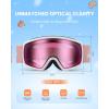 OutdoorMaster Kids Ski Goggles OTG Snowboard Goggles with 100% UV Protection Kids Snow Goggles for Boys Girls Toddler(Vlt 31% Brightred Lens)