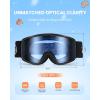 OutdoorMaster Kids Ski Goggles OTG Snowboard Goggles with 100% UV Protection Kids Snow Goggles for Boys Girls Toddler(Vlt 62% Lightblue Lens)