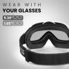 OutdoorMaster OTG Ski Goggles – Over Glasses Ski/Snowboard Goggles for Men, Women & Youth – 100% UV Protection(Iceblue Vlt 36%)