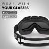 OutdoorMaster OTG Ski Goggles – Over Glasses Ski/Snowboard Goggles for Men, Women & Youth – 100% UV Protection(Polarized-vlt 11% Black)