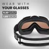 OutdoorMaster OTG Ski Goggles – Over Glasses Ski/Snowboard Goggles for Men, Women & Youth – 100% UV Protection(Polarized-vlt 25% Brown)