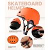 OutdoorMaster Skate Protective Gear Set for Adult & Youth, Skateboard Helmet Knee and Elbow Pads with Wrist Guards for Scooter, Inline Roller Skating, Skateboarding(Orange + Orange)