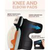 OutdoorMaster Skate Protective Gear Set for Adult & Youth, Skateboard Helmet Knee and Elbow Pads with Wrist Guards for Scooter, Inline Roller Skating, Skateboarding(Orange + Orange)