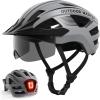 OutdoorMaster Adult Bike Helmet – Bicycle Helmet with Rechargeable Rear LED Light, Detachable Magnetic Goggles, Removable Sun Visor – Suitable for Commuting and Cycling for Men and Women(Matte Grey)