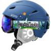 OutdoorMaster Anoa Kids Ski Helmet and Goggles Set – Snowboard Helmet with Ski Goggles – Durable PC Shell, Shock-Absorbing EPS Core & Adjustable Fit – Certified Snow Helmets for Boys, Girls & Youth(Blue)