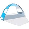 OutdoorMaster Beach Tent Sun Shelter with 2 Ventilated Doors, UPF50+ Easy Setup Beach Tent Canopy for 3 Person, Lightweight & Portable Family Beach Umbrellas for Sand with Carrying Bag -Ocracoke Coast(Blue)