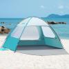 OutdoorMaster Beach Tent for 3/4 Person – Easy Setup Sun Shade Shelter, Portable Beach Shade Sun Canopy with UPF 50+ UV Protection, Removable Skylight Family Size(Olive Green)