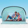 OutdoorMaster Beach Tent for 3-4 Person – Easy Setup and Portable Beach Shade Sun Shelter Canopy with UPF 50+ UV Protection Removable Skylight Family Size – Green(Green)