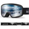 OutdoorMaster Kids Ski Goggles OTG Snowboard Goggles with 100% UV Protection Kids Snow Goggles for Boys Girls Toddler(Vlt 12.2% Silver Lens)