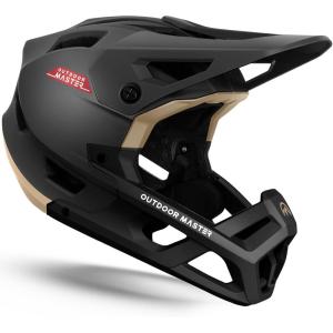 OutdoorMaster Full Face Mountain Bike Helmet for Men & Women-Two Removable Chin Pad Mountain Bike Helmet Grizzly, Ventilation Lightweight Racing Downhill DH BMX MTB Helmet(Meteorite Black)