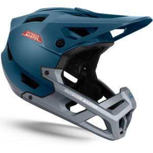 OutdoorMaster Full Face Mountain Bike Helmet for Men & Women-Two Removable Chin Pad Mountain Bike Helmet Grizzly, Ventilation Lightweight Racing Downhill DH BMX MTB Helmet(Azure Blue)