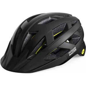 OutdoorMaster Gem Recreational MIPS Cycling Helmet – Two Removable Liners & Ventilation in Multi-Environment – Bike Helmet in Mountain, Motorway for Youth & Adult(Carbon Black)