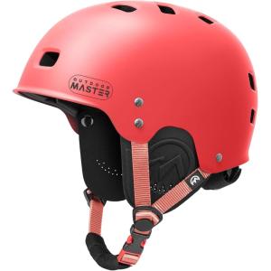 OutdoorMaster Kayak Helmet, Wakeboard Helmet Whitewater Helmet Men Women, Water Helmet with Ear Pads, Surf Helmet 12 Vents Dial Fit Adjustment Longboard Helmet, Perfect for Kayaking, Boating(Matte Red)
