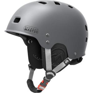 OutdoorMaster Kayak Helmet, Wakeboard Helmet Whitewater Helmet Men Women, Water Helmet with Ear Pads, Surf Helmet 12 Vents Dial Fit Adjustment Longboard Helmet, Perfect for Kayaking, Boating(Matte Grey)