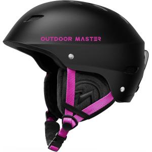 OutdoorMaster Kelvin Ski Helmet – Snowboard Helmet for Men, Women & Youth(Black+pink)