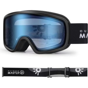 OutdoorMaster Kids Ski Goggles OTG Snowboard Goggles with 100% UV Protection Kids Snow Goggles for Boys Girls Toddler(Vlt 62% Lightblue Lens)