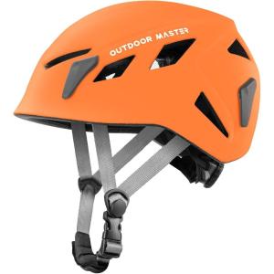 OutdoorMaster Rock Climbing Helmet Adults Mountaineering Helmet Arborist Helmet Hiking Caving Search and Rescue Tree Climbing Helmet Adjustable(Matte Orange)