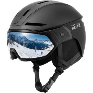 OutdoorMaster Snowboarding Helmet with Ski Goggles, Ski Helmet and 2-in-1 Visor Goggles Set – Adjustable Fit & Cooling Vents – Snow Helmets for Men, Women & Youth(Matte Black)