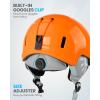 OutdoorMaster Kids Ski Helmet – MIPS Snow Helmet for Boys, Girls & Youth with Durable PC Shell & 12 Vents(Glossy Dark Orange)