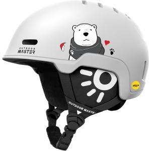 OutdoorMaster Kids Ski Helmet – MIPS Snow Helmet for Boys, Girls & Youth with Durable PC Shell & 12 Vents(Arctic White)