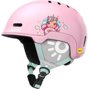 OutdoorMaster Kids Ski Helmet – MIPS Snow Helmet for Boys, Girls & Youth with Durable PC Shell & 12 Vents(Glossy Pink)