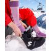 OutdoorMaster Thermolite Merino Wool Ski Socks, Compression Thermal Snowboarding Socks for Men & Women, Cold Weather(Purple+pink)