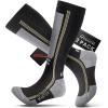 OutdoorMaster Thermolite Merino Wool Ski Socks, Compression Thermal Snowboarding Socks for Men & Women, Cold Weather(Black)