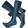 OutdoorMaster Thermolite Merino Wool Ski Socks, Compression Thermal Snowboarding Socks for Men & Women, Cold Weather(Cyan)