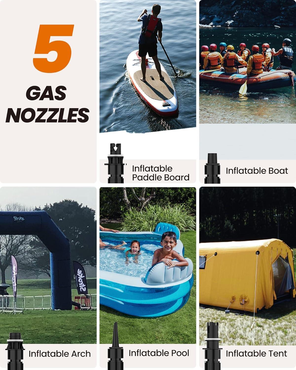 imageOutdoorMaster 20PSI High Pressure SUP Air Pump The Cachalot 2 Mini Paddle Board Pump Intelligent Dual Stage Inflation amp AutoOff Deflation Function 12V DC Car Connector for Inflatable SUP BoardsCachalot
