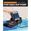 OutdoorMaster Vortex Paddle Board Pump Electric Portable, Max 20PSI SUP Air Pump Inflator & Deflator, 12V/15.8V DC Input, Auto Off & Cooling, 8 Nozzles Pump for Paddle Board, Inflatables – No Battery