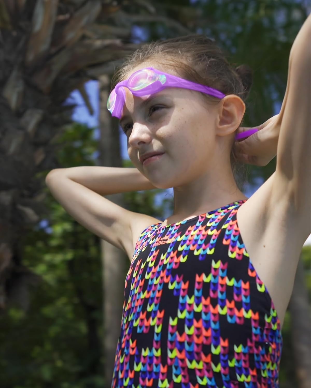 image:imageOutdoorMaster Kids Swim Goggles 2 Pack Quick Adjustable Strap Swimming Goggles for KidsRevo Purple Pink