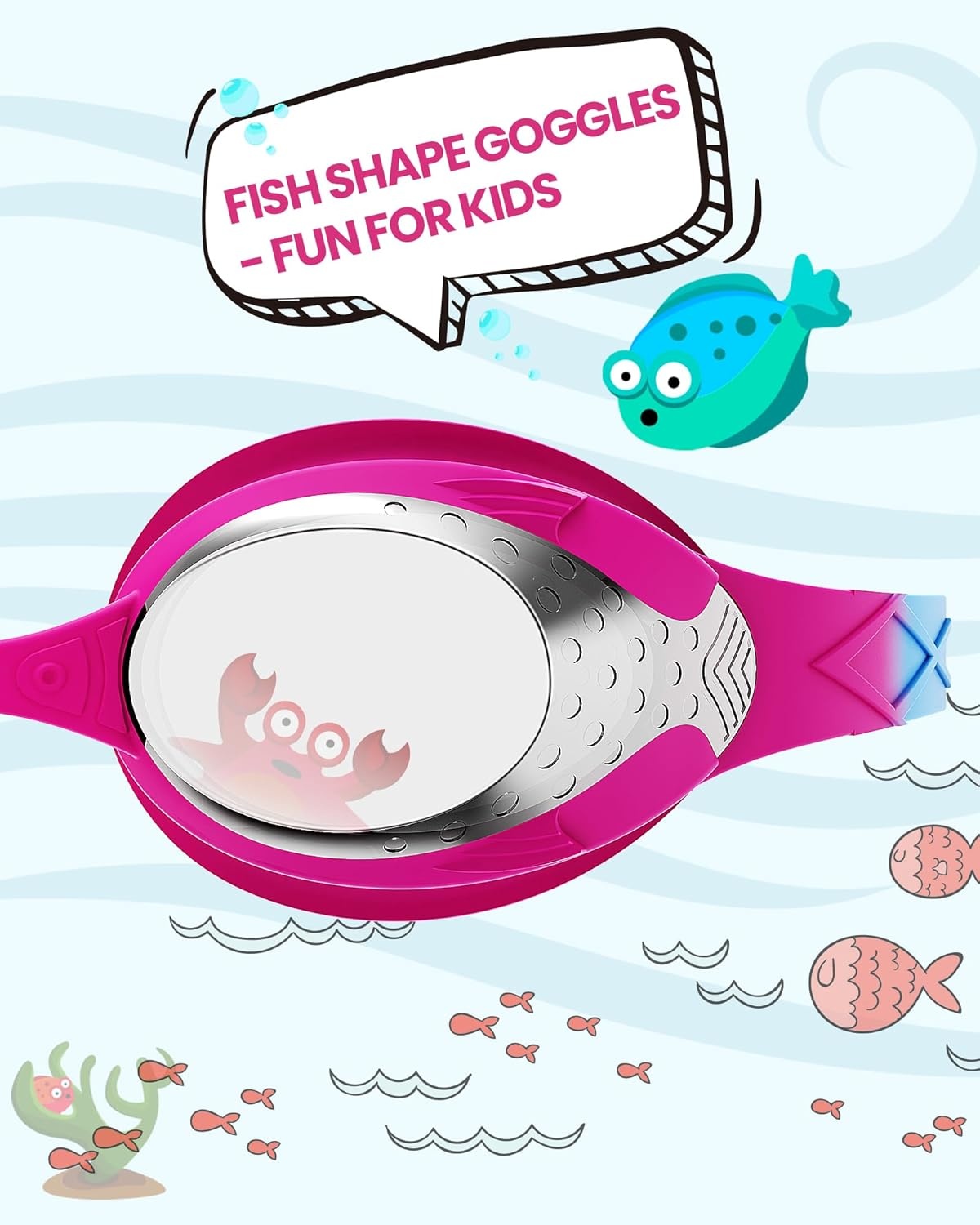 image:imageOutdoorMaster Kids Swim Goggles 2 Pack Quick Adjustable Strap Swimming Goggles for KidsSilver Pink