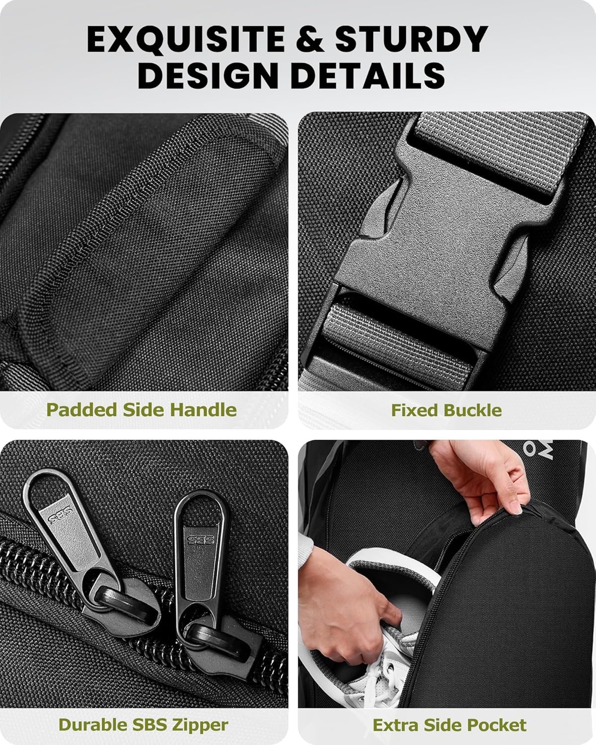 image:imageOutdoorMaster Padded Golf Travel Bag with Reinforced Wheels 900D Heavy Duty Oxford WearResistant and Waterproof Golf Travel Case SoftSided Golf Club Bag Shoes and Accessories CompartmentBlack