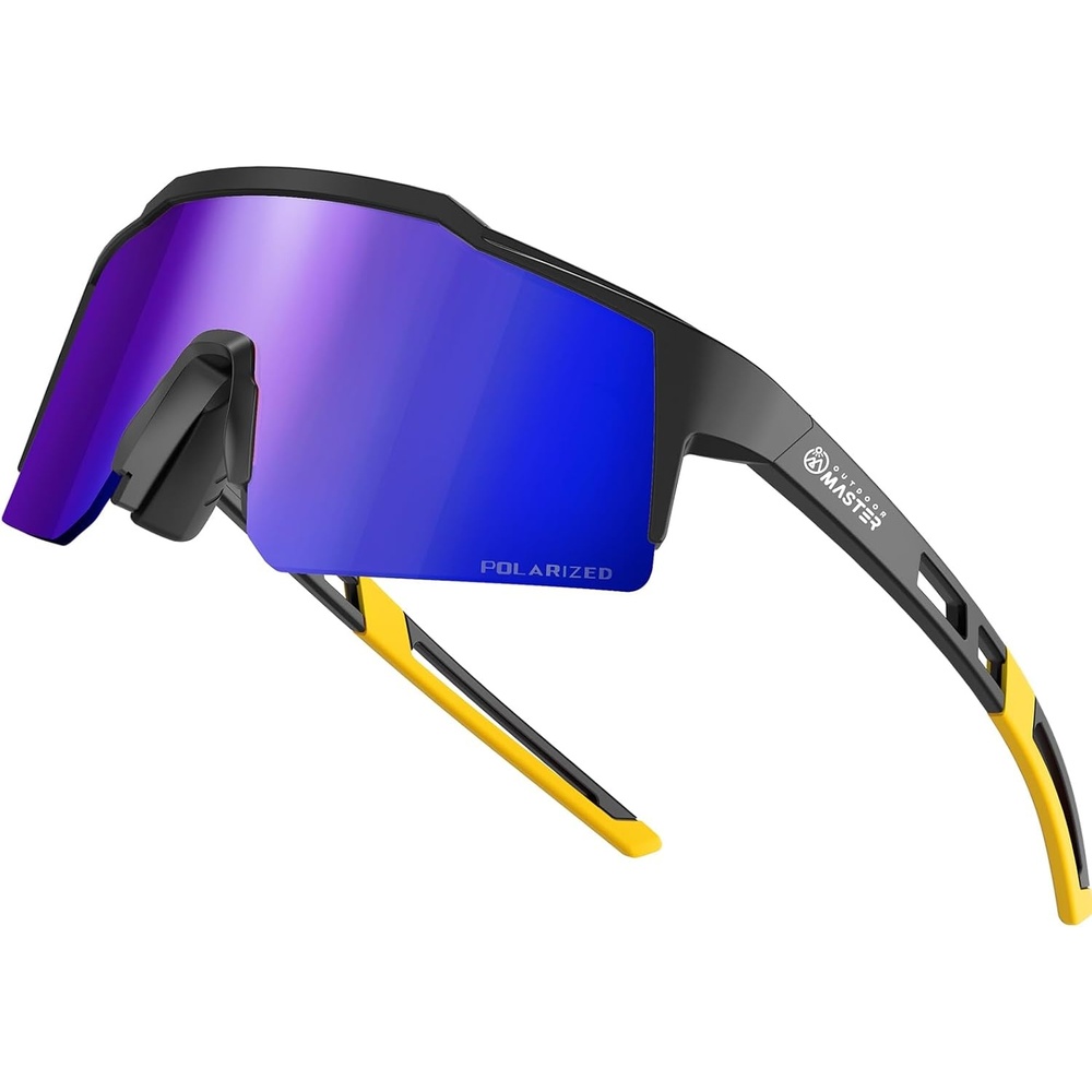 image:imageOutdoorMaster Hawk Kids Polarized Sunglasses Kids Baseball Sunglasses with UV Protection for Girls amp Boys 614Black Frame Revo Blue