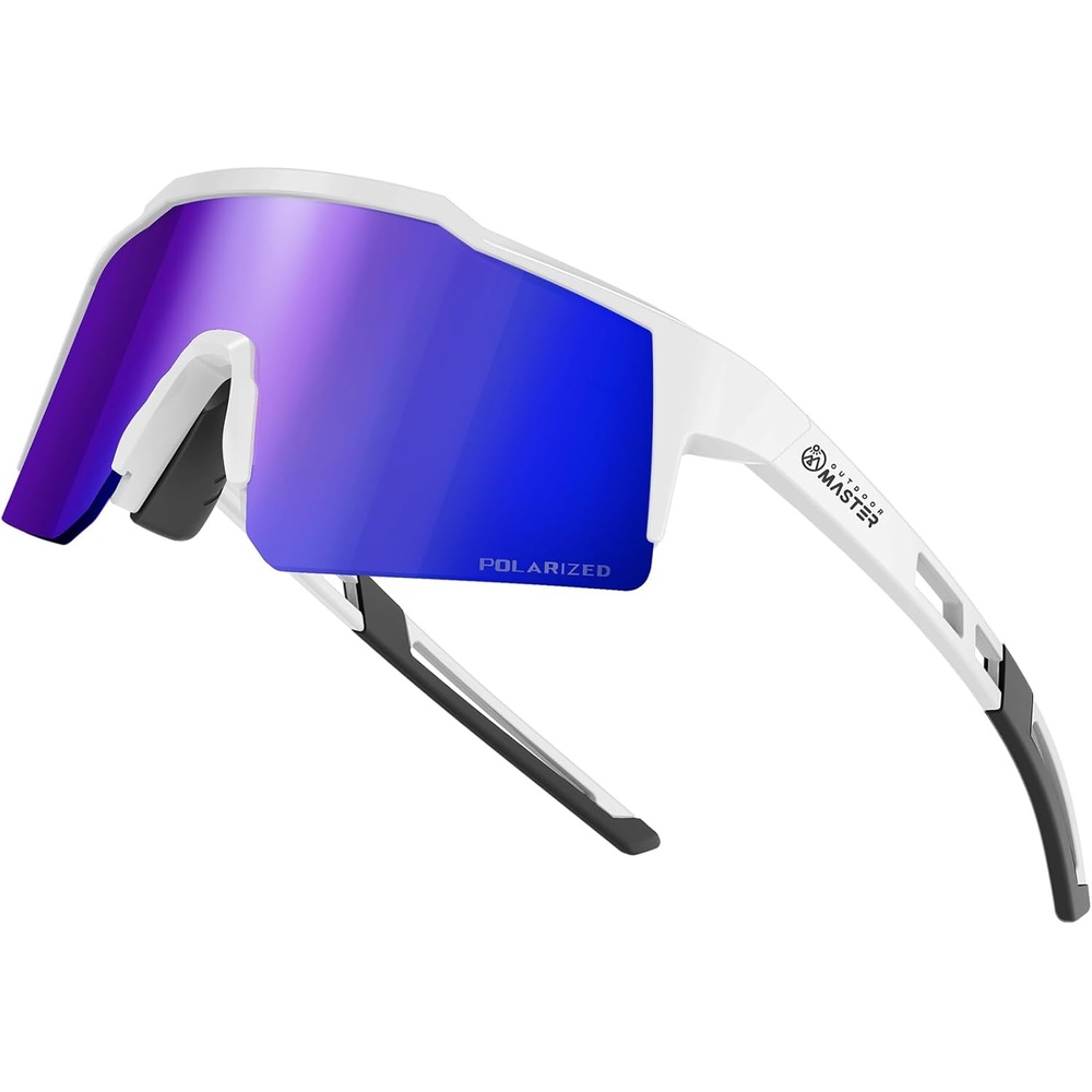 image:imageOutdoorMaster Hawk Kids Polarized Sunglasses Kids Baseball Sunglasses with UV Protection for Girls amp Boys 614White Frame Revo Blue