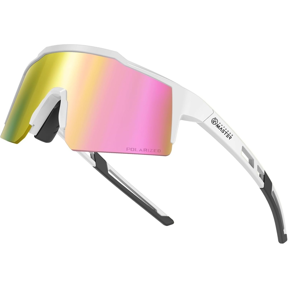 image:imageOutdoorMaster Hawk Kids Polarized Sunglasses Kids Baseball Sunglasses with UV Protection for Girls amp Boys 614White Frame Revo Pink