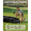 OutdoorMaster Padded Golf Travel Bag with Reinforced Wheels, 900D Heavy Duty Oxford Wear-Resistant and Waterproof Golf Travel Case, Soft-Sided Golf Club Bag, Shoes and Accessories Compartment(Black)