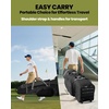 OutdoorMaster Padded Golf Travel Bag with Reinforced Wheels, 900D Heavy Duty Oxford Wear-Resistant and Waterproof Golf Travel Case, Soft-Sided Golf Club Bag, Shoes and Accessories Compartment(Black)